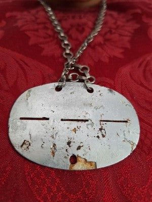 Authentic WW2 German aluminum dog tag company commander #5190 - Image 12