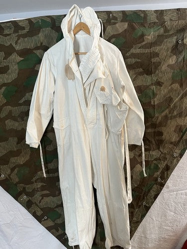 German WW2 White Winter Combat Coverall Snow Suit Movie Prop Reenactor XL