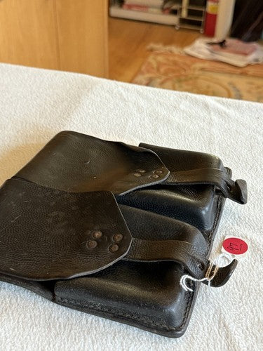 Austrian Steyr StG 58 Dual Magazine Pouch Stolla Wien Black Pebbled Leather FAL - Image 3