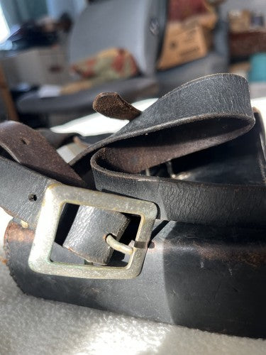 German WW2 Black Leather MP28 Style Magazine Pouch 4-Cell Case Shoulder Strap - Image 8