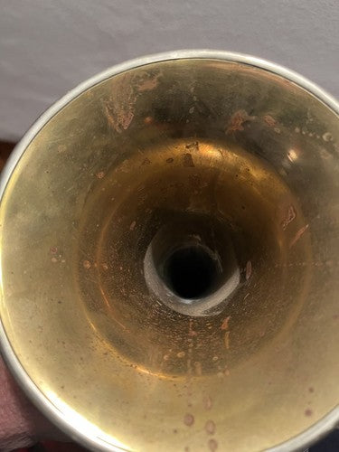 Early WW2 German Military Brass Trumpet Meinel + Herold Klingenthal Silver MP - Image 4