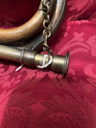 WW2 German Cavalry Copper Brass Bugle Golden Yellow Tassels Mouthpiece Original - Image 3