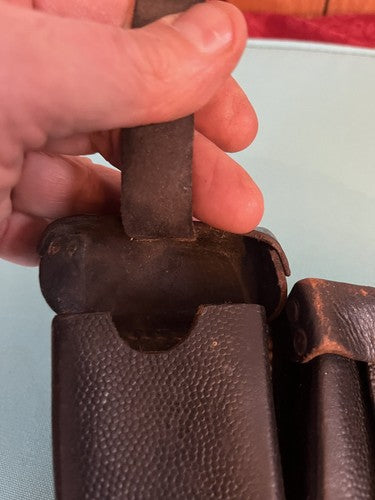 WW2 German Wehrmacht Black Leather K98 Mauser Ammo Pouch RB Nr 0/0671/0008 - Image 7