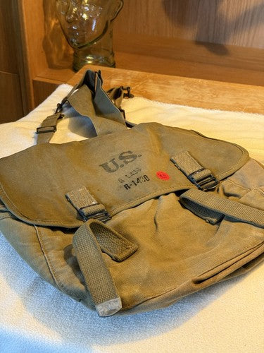 Original WW2 U.S. Army M1936 Musette Bag Field Pack 1943 Atlantic Products Corp
