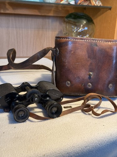 WW2 FRENCH MILITARY Binoculars Alce Paris Extra Lumineuse 1940 Leather Case - Image 11