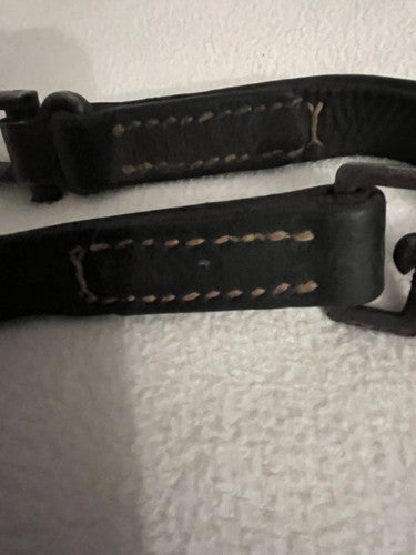 Original German WW2 Wehrmacht MG 34/42 Split-Leather Carrying Sling Dark Brown - Image 8