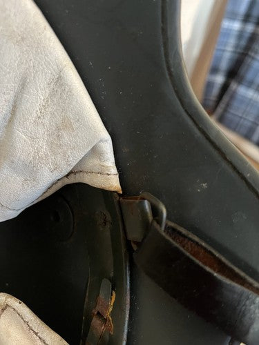 WW1 German 1918 Cavalry Helmet Stahlhelm Replica Size 66 White Leather Liner 58 - Image 6