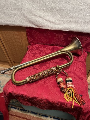 Early WW2 German Military Brass Trumpet Meinel + Herold Klingenthal Silver MP