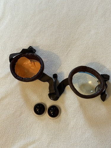 German WW2 Cavalry Horse Dust Goggles Gas Mask Padded Leather Unissued NOS Rare - Image 11