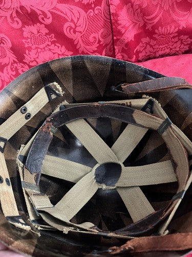 Rare US WW2 M1 Helmet 7AWR Stencil Front Seam Swivel Bale Kennedy Liner - Image 6