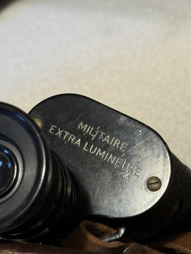 WW2 FRENCH MILITARY Binoculars Alce Paris Extra Lumineuse 1940 Leather Case - Image 5