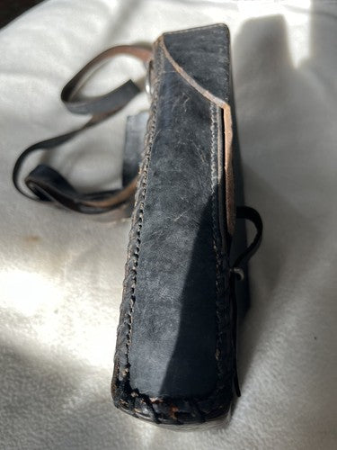 German WW2 Black Leather MP28 Style Magazine Pouch 4-Cell Case Shoulder Strap - Image 7