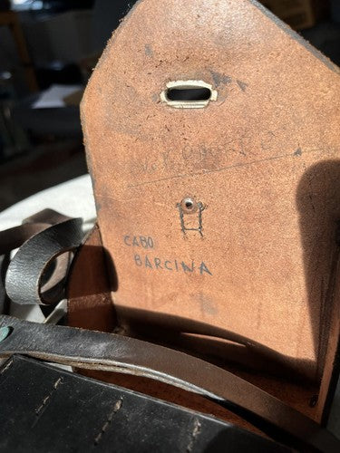 German WW2 Black Leather MP28 Style Magazine Pouch 4-Cell Case Shoulder Strap - Image 10