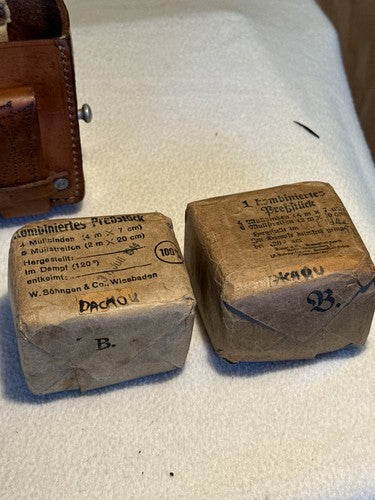 WW2 German Cavalry Medic Pouch Leather Wehrmacht DLA 40 Dachau Marked Bandages - Image 6