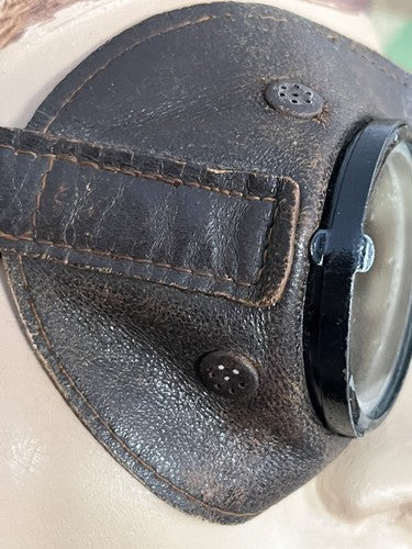 WW2 German Wehrmacht Rommel Afrika Korps Leather Dust Goggles Mint Condition - Image 10