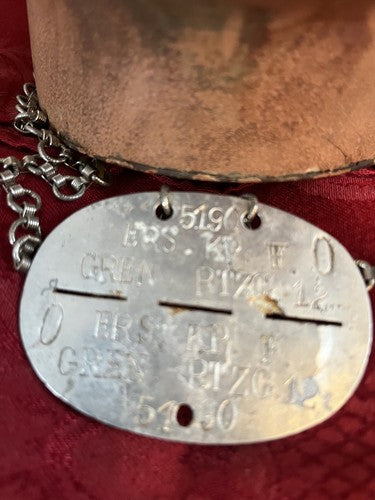 Authentic WW2 German aluminum dog tag company commander #5190 - Image 4