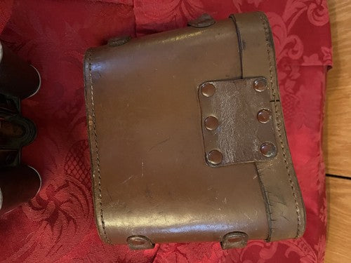 German WW1 WW2 C.P. Goerz Binoculars Leather Case DRP #3227 Made in Occupied - Image 4