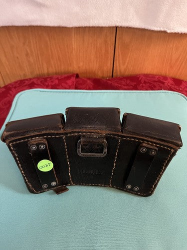 WW2 German Wehrmacht Black Leather K98 Mauser Ammo Pouch RB Nr O/0396/0027 - Image 3