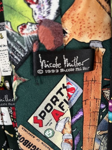 6 Vintage Silk Neckties Nicole Miller Looney Tunes Daffy Duck 1997 New Condition - Image 9