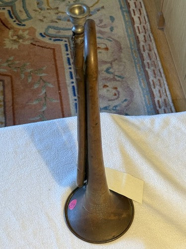 WW1 French Military Brass Bugle Couesnon & Cie Paris Chateau Thierry Mouthpiece - Image 8