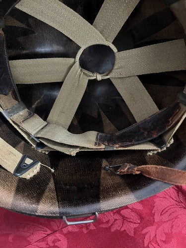 Rare US WW2 M1 Helmet 7AWR Stencil Front Seam Swivel Bale Kennedy Liner - Image 9