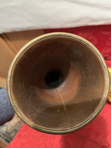 WW2 German Cavalry Copper Brass Bugle Golden Yellow Tassels Mouthpiece Original - Image 5