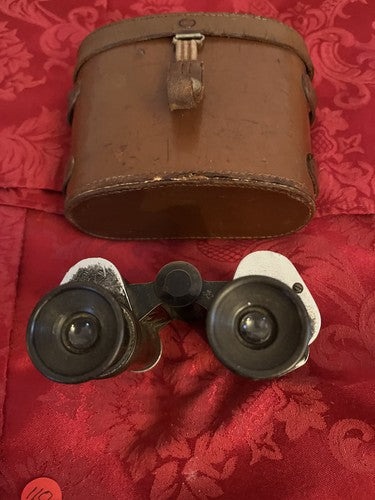 German WW1 WW2 C.P. Goerz Binoculars Leather Case DRP #3227 Made in Occupied - Image 2