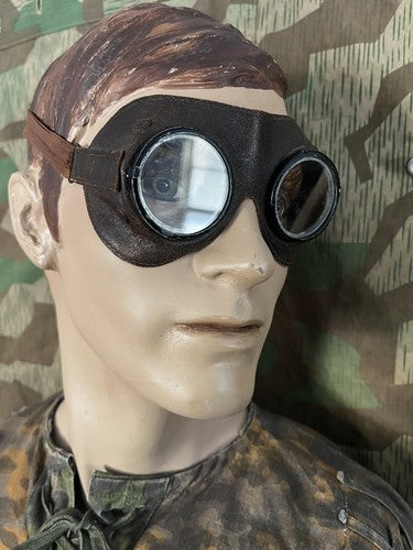 WW2 German Wehrmacht Rommel Afrika Korps Leather Dust Goggles Mint Condition - Image 4