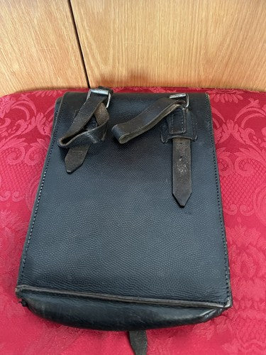 WW2 German Officer’s Map Case Black Pebbled Leather Hamburg Polizei Bag Pol Hbg - Image 6