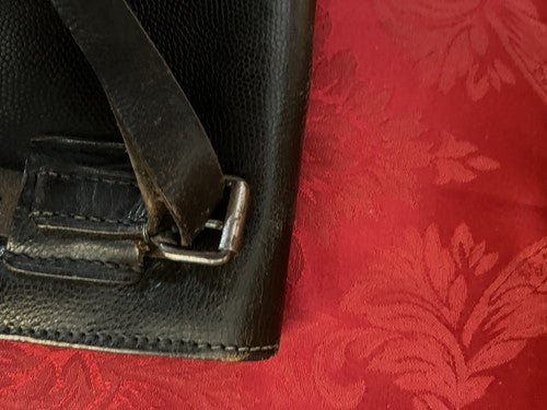WW2 German Officer’s Map Case Black Pebbled Leather Hamburg Polizei Bag Pol Hbg - Image 9