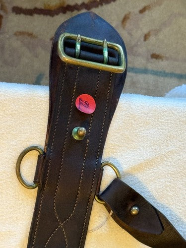 WW1 US Army Officer Sam Browne Belt & Cross Strap Russet Leather Brass Original - Image 4