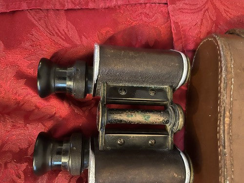 German WW1 WW2 C.P. Goerz Binoculars Leather Case DRP #3227 Made in Occupied - Image 6