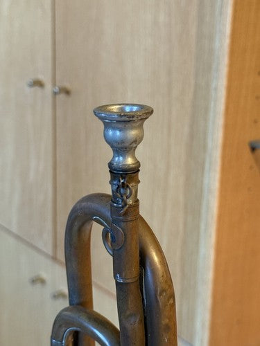 WW1 French Military Brass Bugle Couesnon & Cie Paris Chateau Thierry Mouthpiece - Image 10