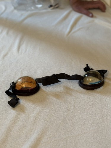 German WW2 Cavalry Horse Dust Goggles Gas Mask Padded Leather Unissued NOS Rare - Image 2