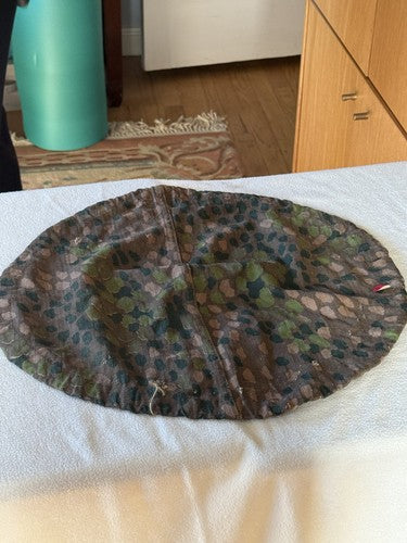 WW2 German Pea Dot 44 Camo HBT Helmet Cover Field Made Erbsenmuster Stamped - Image 5