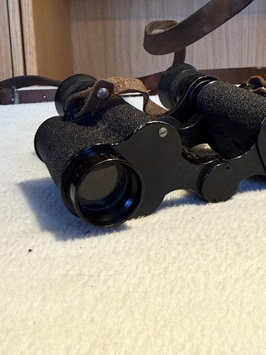 WW2 FRENCH MILITARY Binoculars Alce Paris Extra Lumineuse 1940 Leather Case - Image 12