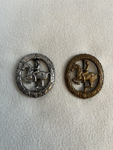 German WW2 Era Horsemans Proficiency Badges Silver Bronze Steinhauer & Luck MINT