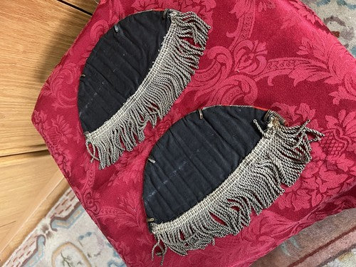 WW2 German Wehrmacht Drum Major Swallows Nest Shoulder Boards Bullion Red Wool - Image 3