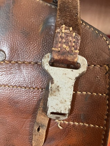 WW2 German Wehrmacht Cavalry Saddlebag Brown Leather JSO 1943 Eagle Stamped 5 - Image 9