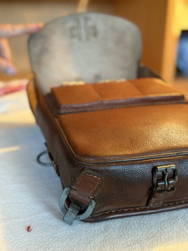 V. Rare German WW2 M40 Cavalry REAR Saddlebag  (Packtasche)  Frankfurt 1940 - Image 7