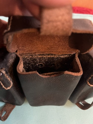 WW2 German Wehrmacht Black Leather K98 Mauser Ammo Pouch RB Nr O/0396/0027 - Image 10
