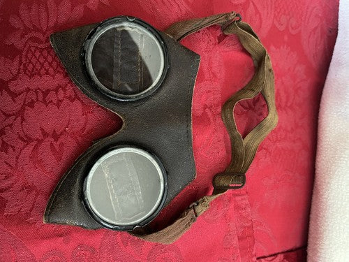 WW2 German Wehrmacht Rommel Afrika Korps Leather Dust Goggles Mint Condition - Image 6