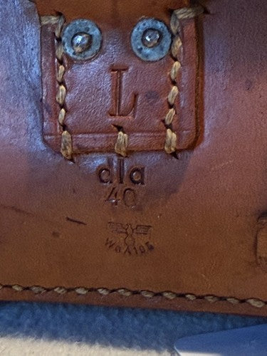 WW2 German Cavalry Medic Pouch Leather Wehrmacht DLA 40 Dachau Marked Bandages - Image 3