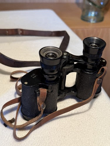 WW2 FRENCH MILITARY Binoculars Alce Paris Extra Lumineuse 1940 Leather Case