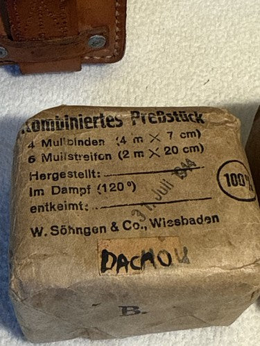 WW2 German Cavalry Medic Pouch Leather Wehrmacht DLA 40 Dachau Marked Bandages - Image 11