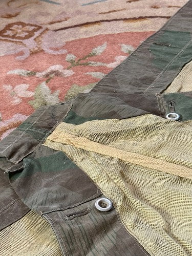 Very Rare WW2 German Splinter Camo Mosquito Net Shelter Quarter  (Zeltbahn) - Image 8