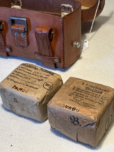 WW2 German Cavalry Medic Pouch Leather Wehrmacht DLA 40 Dachau Marked Bandages - Image 8