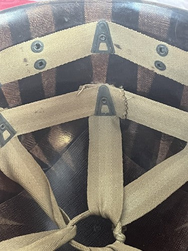 Original WW2 US M1 Helmet Liner Westinghouse USMC Green Canvas Webbing Military - Image 5