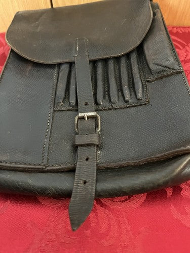 WW2 German Officer’s Map Case Black Pebbled Leather Hamburg Polizei Bag Pol Hbg - Image 8