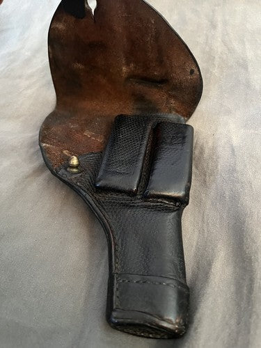 Original Swedish Issue M1907 FN M1903 Browning Pistol Holster Black Leather WWII - Image 4